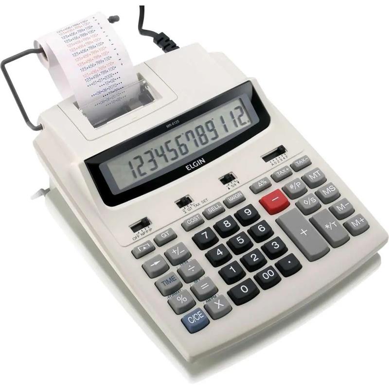 CALCULADORA DE IMPRESSAO 12 DIG. BOB.58MM BIVOLT CINZA - ELGIN UNIDADE