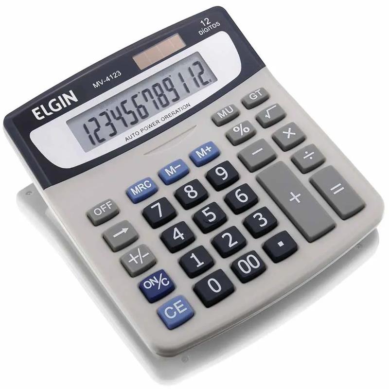 CALCULADORA DE MESA 12 DIG. VISOR LCD SOL/BAT.G10 - ELGIN UNIDADE