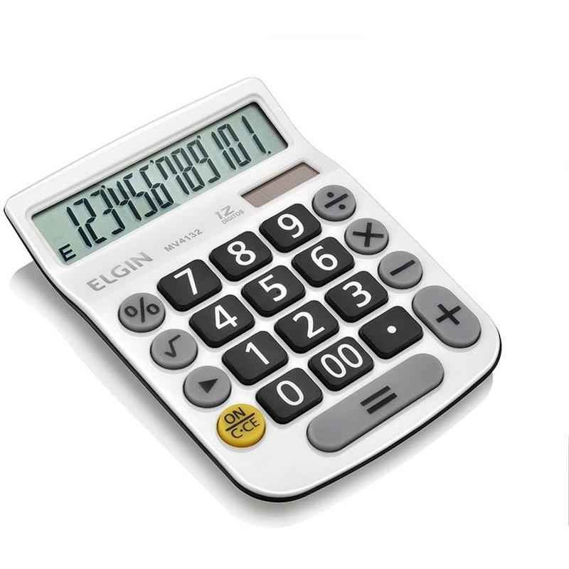 CALCULADORA DE MESA 12 DIG. VISOR LCD SOLAR/BAT BR - ELGIN UNIDADE