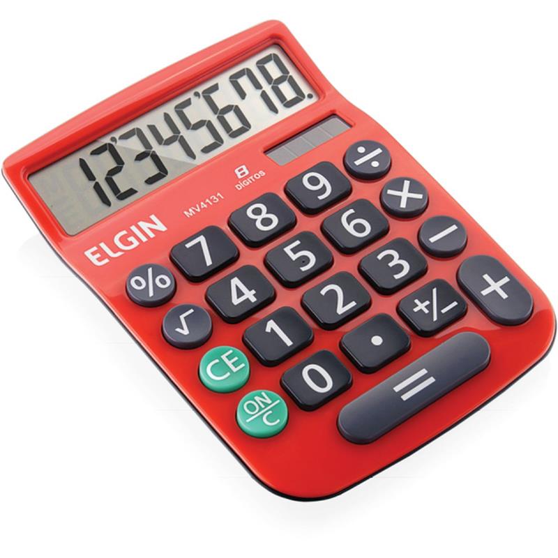 CALCULADORA DE MESA 8 DIG. MV4131 C/VIS/SL/BAT VM - ELGIN UNIDADE