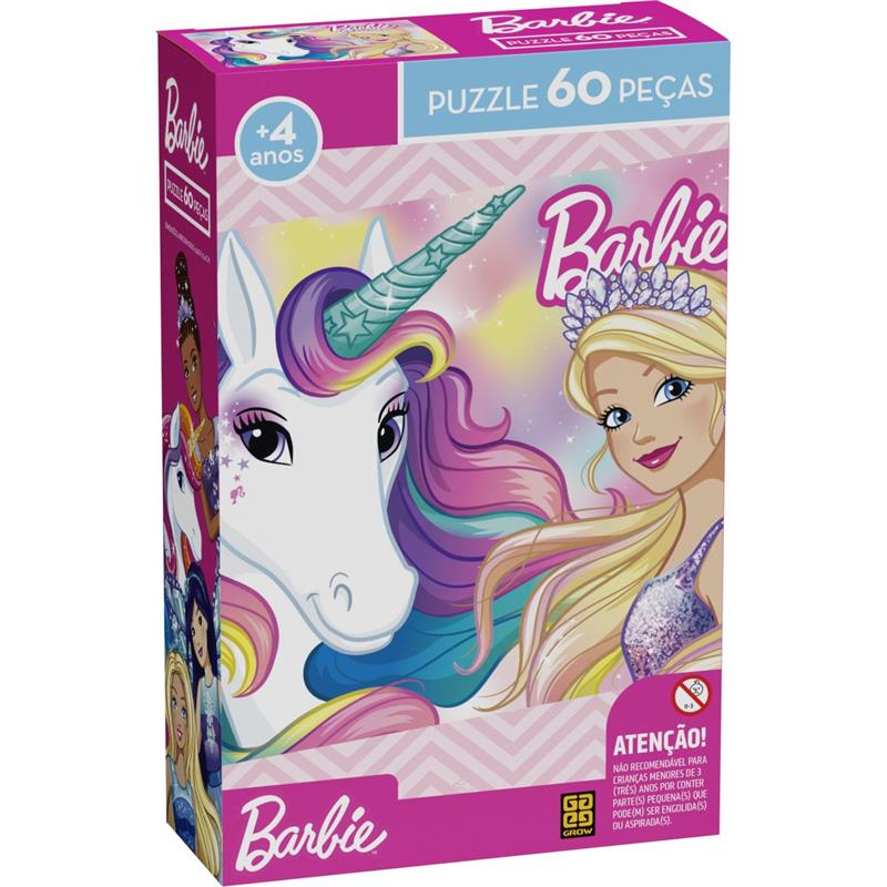 QUEBRA-CABEÇA CARTONADO BARBIE 60 PEÇAS - GROW UNIDADE