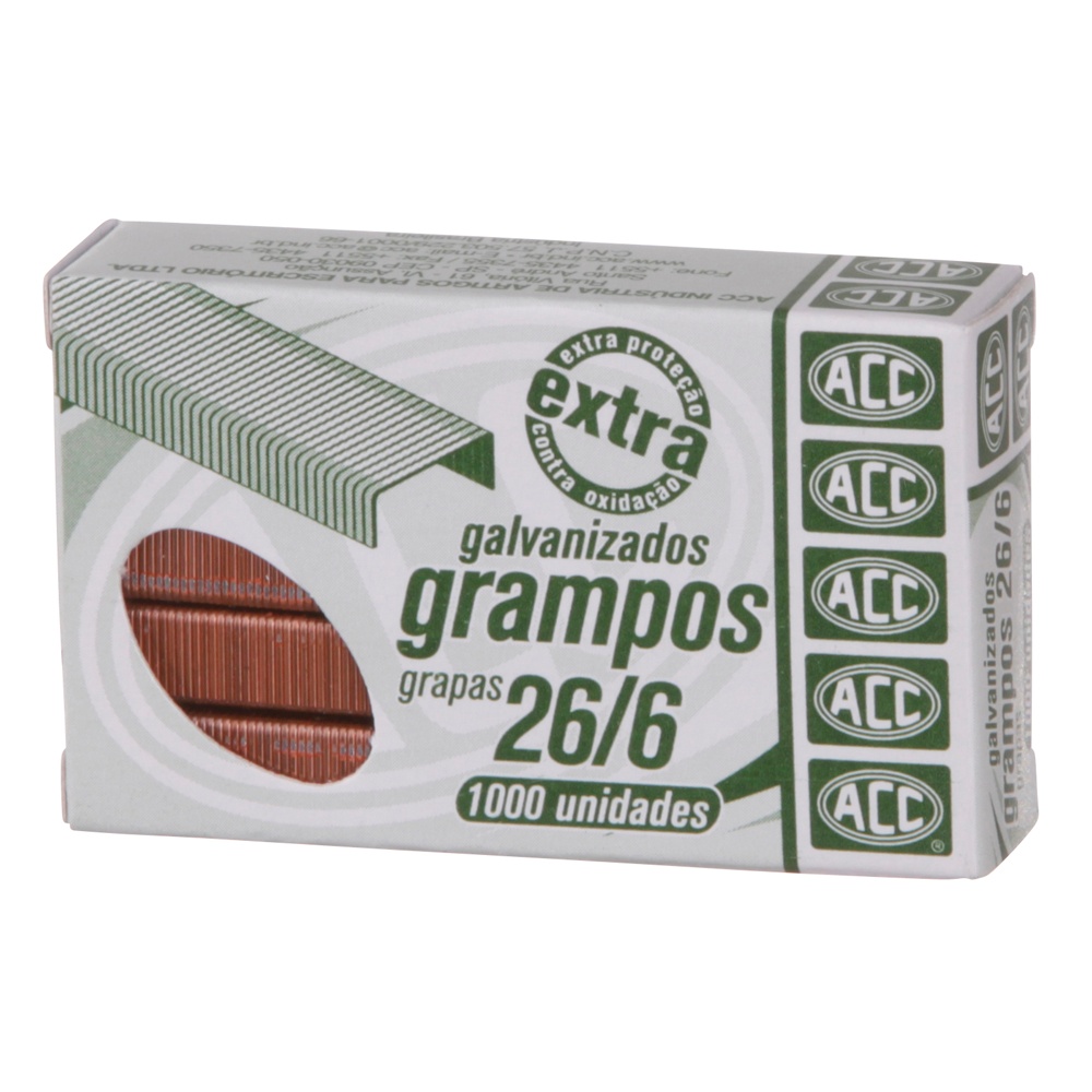 Grampo P/ Grampeador Cobreado Acc 26/6 C/1000