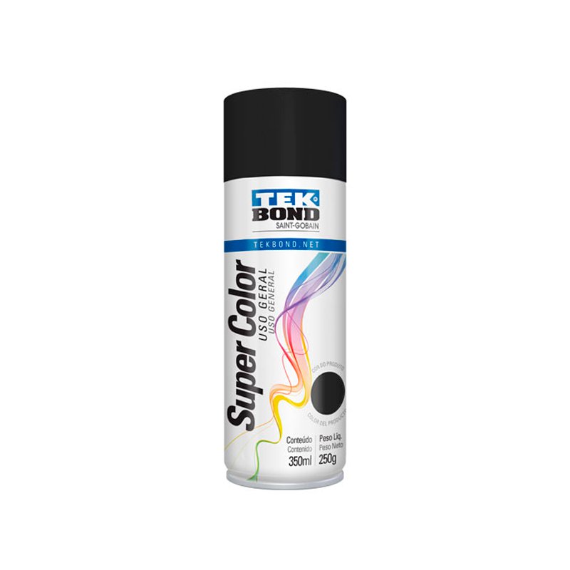 TINTA SPRAY USO GERAL TEKBOND PRETO FOSCO 350ML