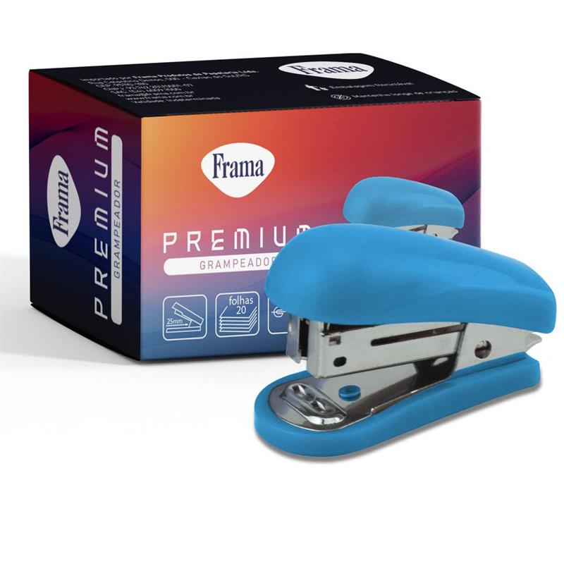 GRAMPEADOR MINI 26/6 PARA 20 FLS. 6,4 CM AZUL - FRAMA UNIDADE