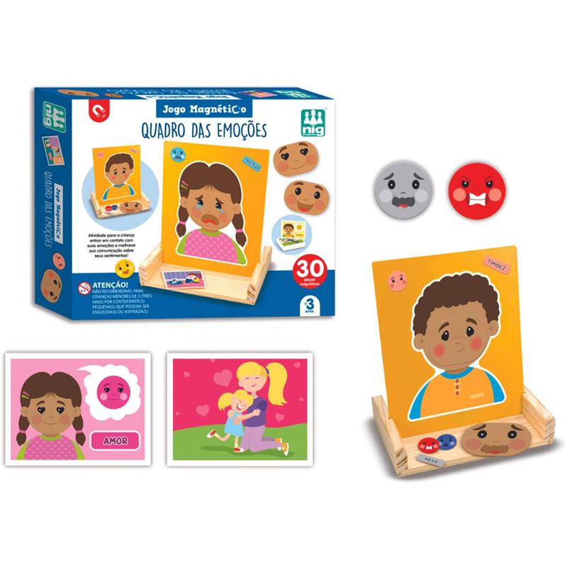 BRINQUEDO EDUCATIVO QUADRO DAS EMOÇÕES 30 PEÇAS - NIG BRINQUEDOS UNIDADE
