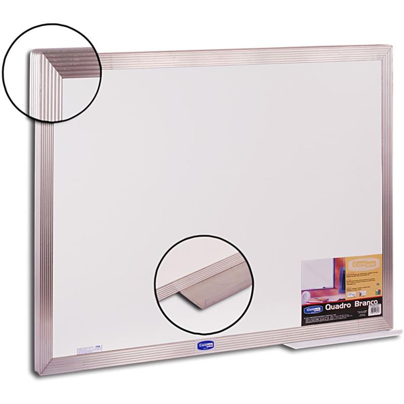 QUADRO BRANCO MOLDURA ALUMÍNIO 100 X 80 CM POP - CORTIARTE UNIDADE