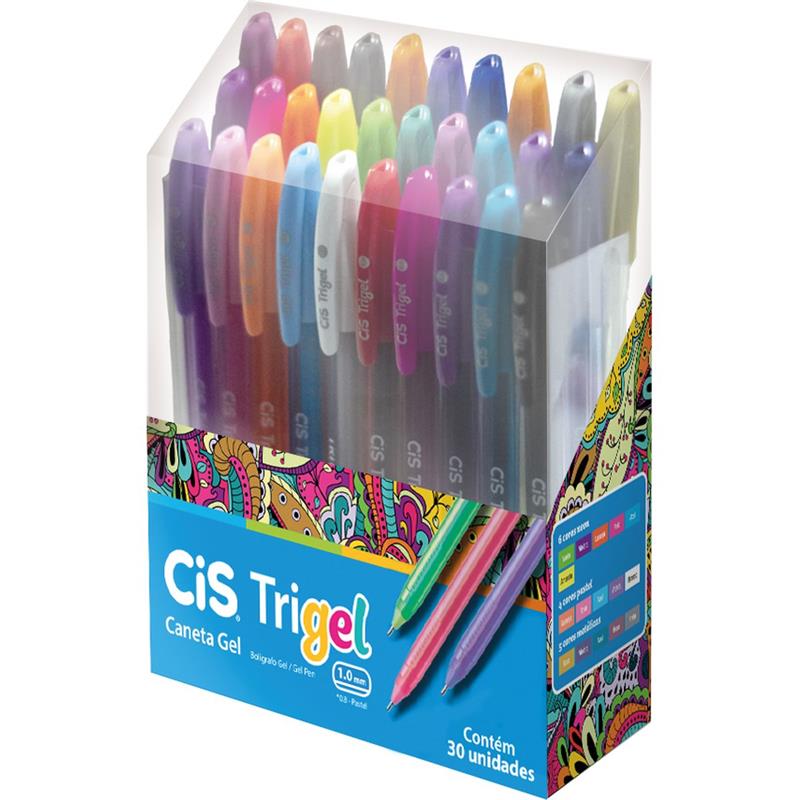 CANETA GEL CIS TRIGEL 1,0MM 30 CORES - SERTIC DP.C/30