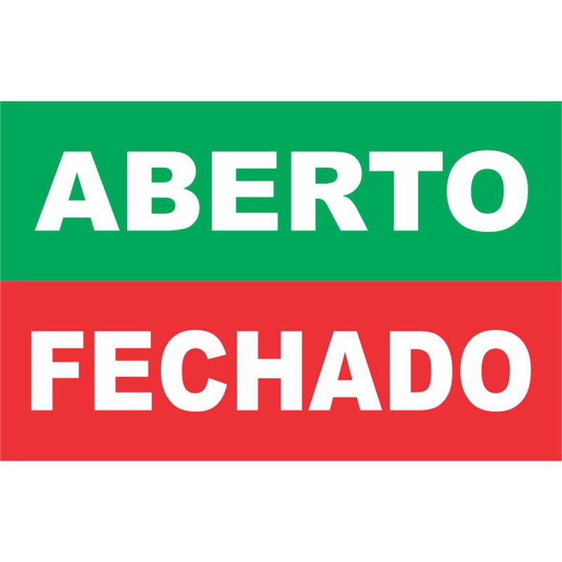 PLACA DE SINALIZACAO ABERTO/FECHADO 16X25CM. - GRESPAN PCT.C/05
