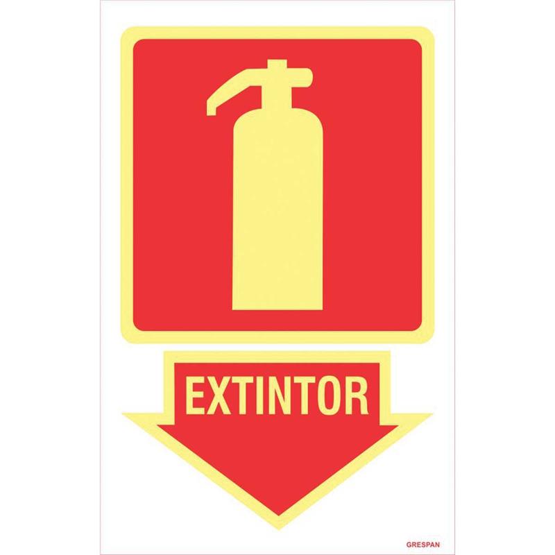 PLACA DE SINALIZACAO EXTINTOR 16X25CM. - GRESPAN PCT.C/05