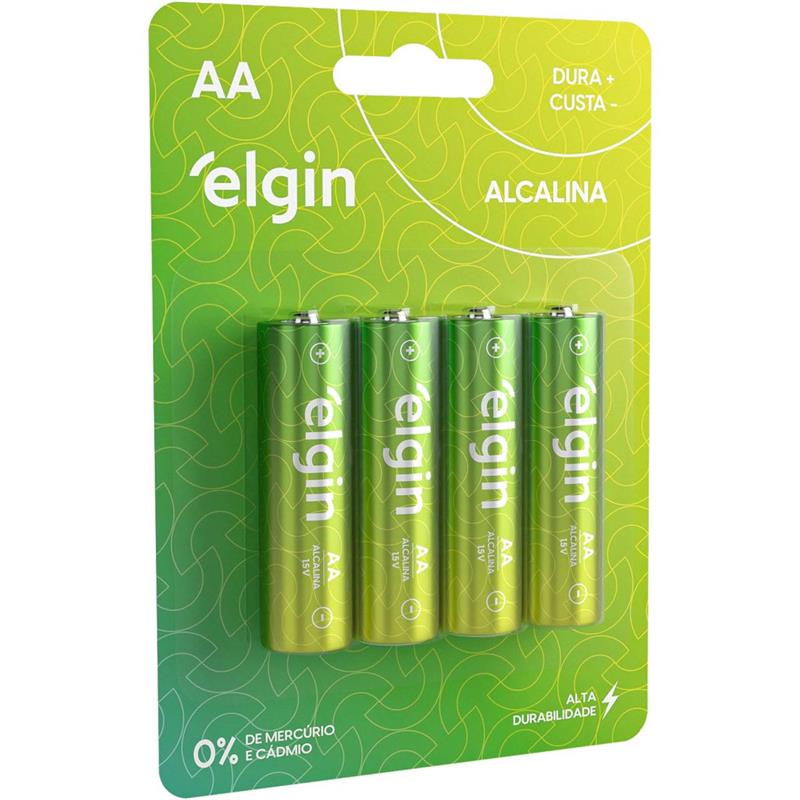 PILHA ALCALINA PEQUENA AA - ELGIN BL.C/04