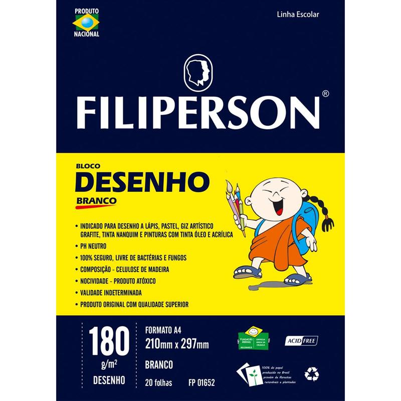 BLOCO TECNICO (SEM MARGEM) DESENHO A-4 180G. 20FLS.BRANCO - FILIPERSON PCT.C/05
