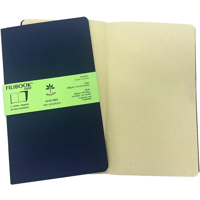 CADERNETA FILIBOOK 30FL 21X12,5 AZ/MF - FILIPERSON PCT.C/02