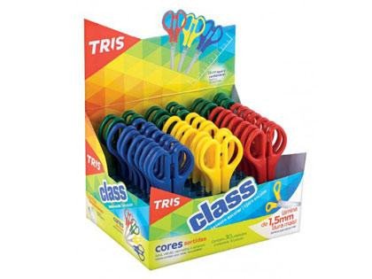 TESOURA ESCOLAR TRIS CLASS 13CM C/30