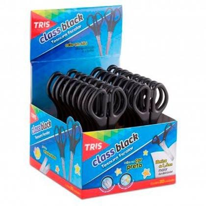 TESOURA ESCOLAR TRIS CLASS BLACK 13CM C/20