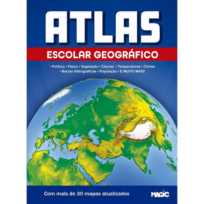 LIVRO ATLAS GEOGRÁFICO ESCOLAR 27 CM X 20 CM 32 PÁGINAS - MAGIC KIDS UNIDADE
