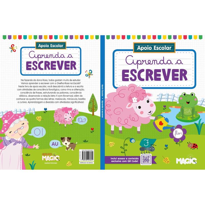 LIVRO CARTILHA APRENDA ESCREVER 96 PÁGINAS - MAGIC KIDS UNIDADE