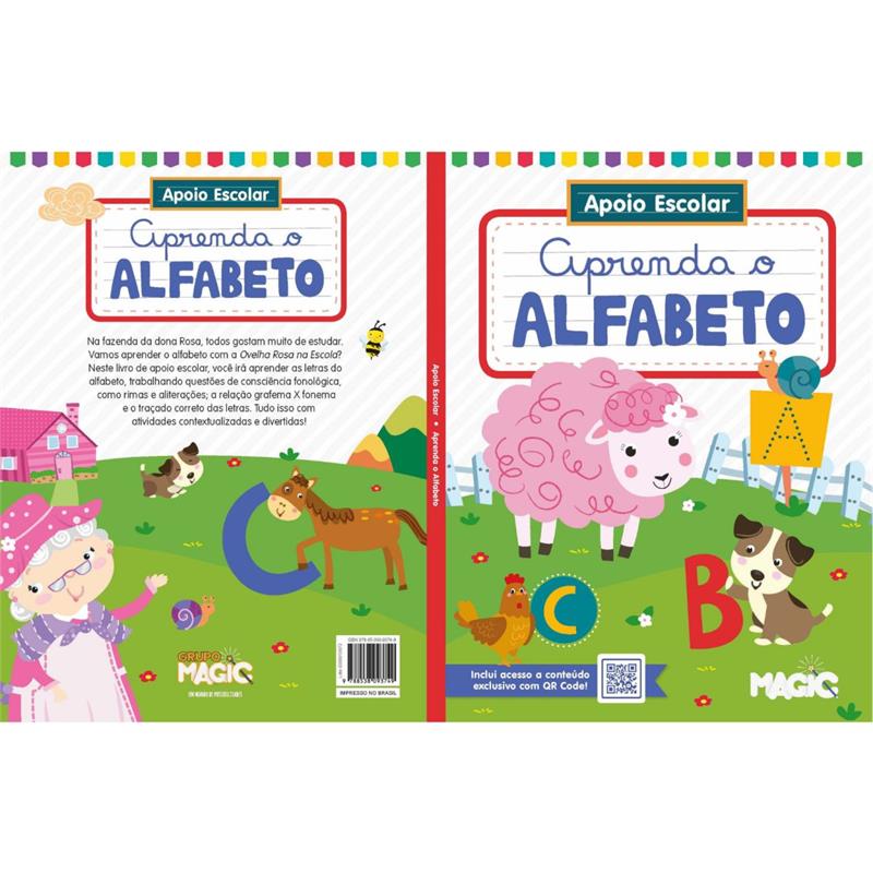 LIVRO CARTILHA APRENDA O ALFABETO 96 PÁGINAS - MAGIC KIDS UNIDADE