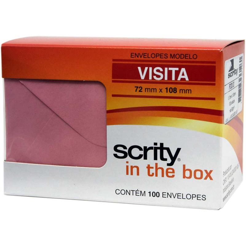 ENVELOPE PARA CARTÃO DE VISITA (COLORIDO) 72X108 ROSA CLARO FIDJI 80G - SCRITY PCT.C/100