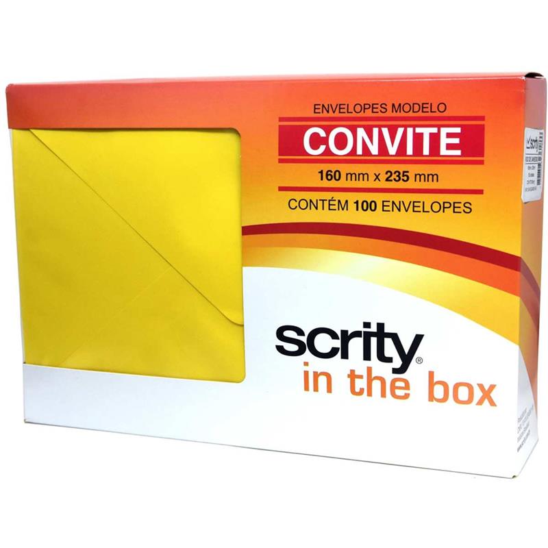 ENVELOPE PARA CONVITE (COLORIDO) 160X235 AMARELO RIO DE JAN.80G - SCRITY PCT.C/100