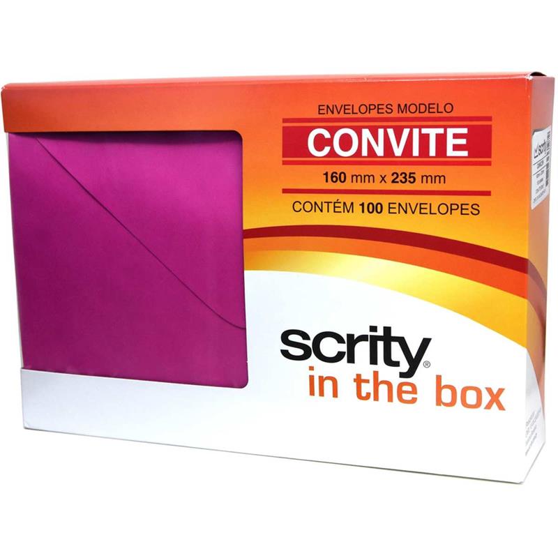 ENVELOPE PARA CONVITE (COLORIDO) 160X235 PINK CANCUN 80G - SCRITY PCT.C/100