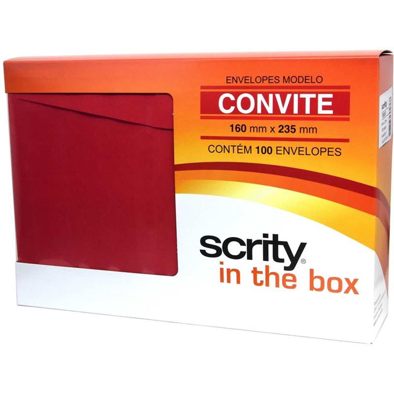 ENVELOPE PARA CONVITE (COLORIDO) 160X235 VERMELHO TOQUIO 80G - SCRITY PCT.C/100