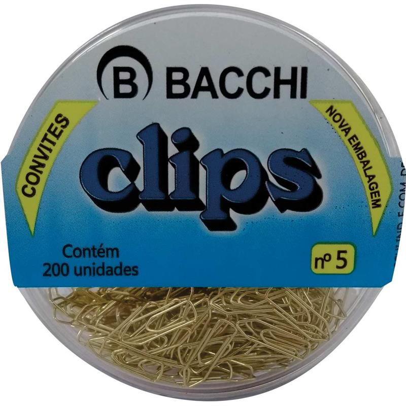 CLIPE COLORIDO REF.5 MINI DOURADO C/200UNID. - BACCHI PCT.C/10