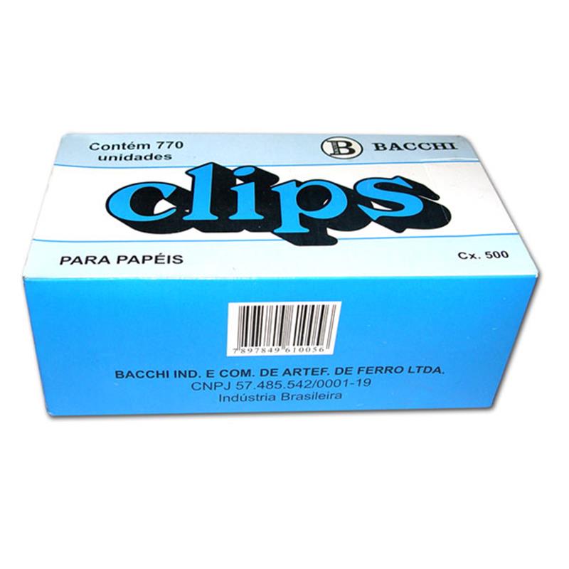 CLIPS GALVANIZADO AÇO 1/0 (0) 770 UNIDADES - BACCHI CAIXA