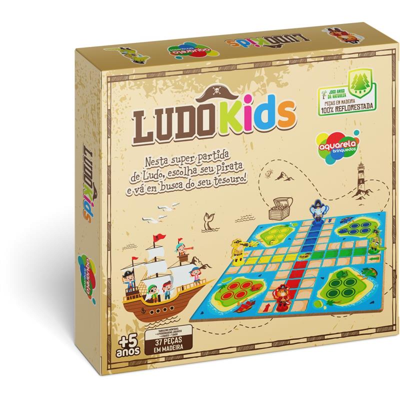 BRINQUEDO PEDAGÓGICO MADEIRA LUDO KIDS 37 PEÇAS - AQUARELA BRINQUEDOS UNIDADE