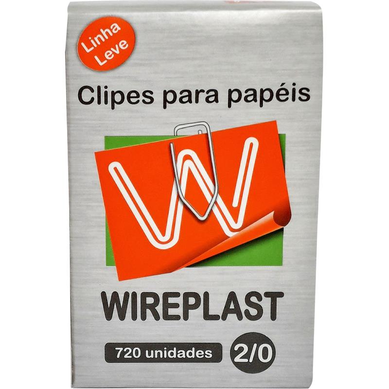 CLIPE GALVANIZADO AÇO 2/0 LINHA LEVE COM 720 UNIDADES - WIREPLAST CAIXA