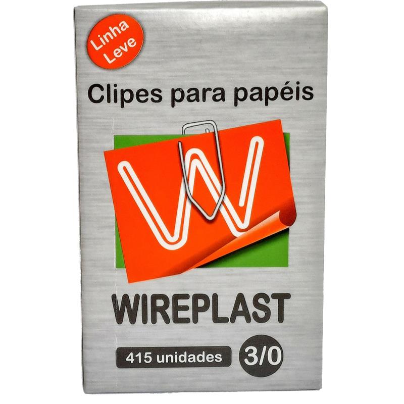 CLIPE GALVANIZADO AÇO 3/0 LINHA LEVE COM 415 UNIDADES - WIREPLAST CAIXA