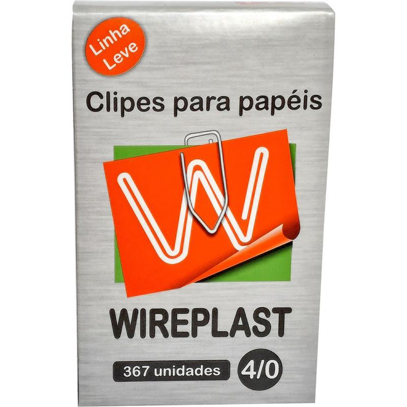 CLIPE GALVANIZADO AÇO 4/0 LINHA LEVE COM 367 UNIDADES - WIREPLAST CAIXA