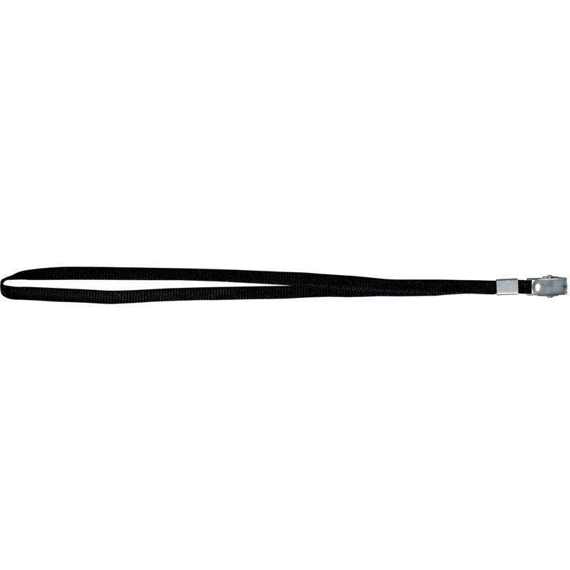 CORDÃO PARA CRACHÁ TECIDO COM JACARÉ PRETO - REFLEX PCT.C/10