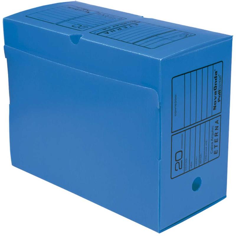 ARQUIVO MORTO POLIPROPILENO NOVAONDA GIGANTE 39 X 18 X 30 CM AZUL - POLIBRAS PCT.C/10