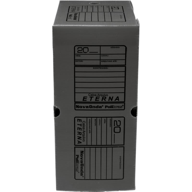 ARQUIVO MORTO POLIPROPILENO NOVAONDA GIGANTE CINZA 39 X 18 X 3 CM - POLIBRAS PCT.C/10