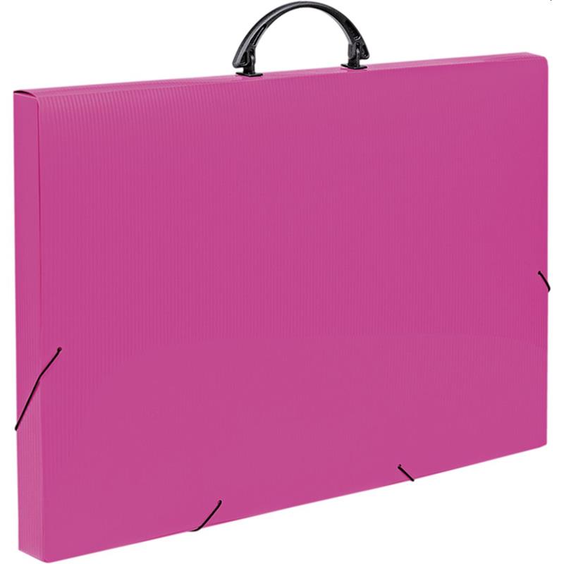 MALETA PLASTICA (COM ALCA) COLORS A3 ROSA 35X33X50,5CM - POLIBRAS UNIDADE