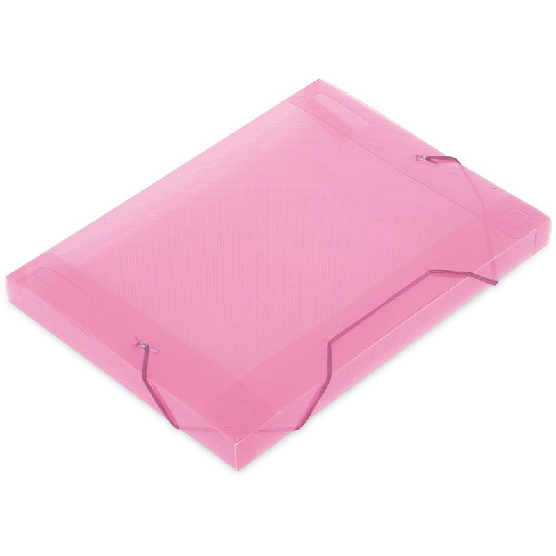 PASTA ABA ELÁSTICA (PLÁSTICA) OFICIO 30MM ROSA SOFT - POLIBRAS PCT.C/10