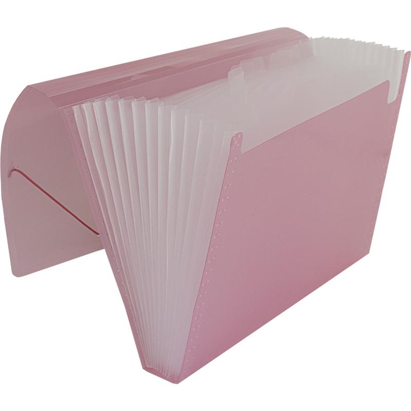 PASTA SANFONADA (PLASTICA) A4 12 DIVISOES ROSA - POLIBRAS UNIDADE
