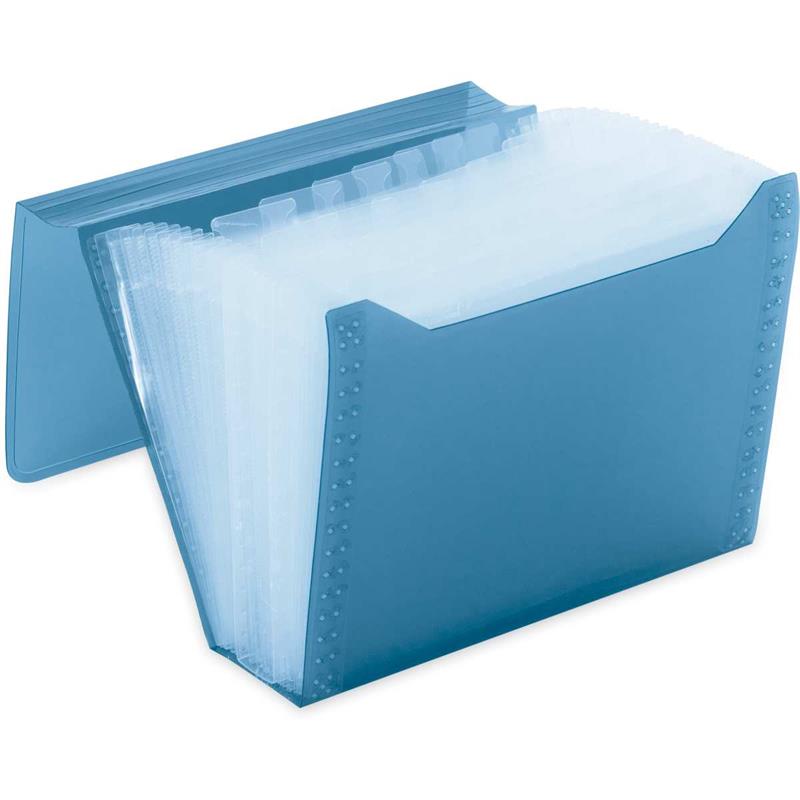 PASTA SANFONADA (PLASTICA) DUPLICATA 12DIV NEW LINE AZUL - POLIBRAS UNIDADE