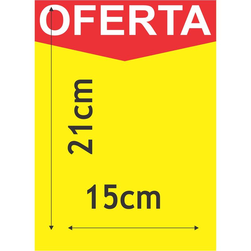 CARTAZ PARA MARCAÇÃO OFERTA AMARELO A5 250G 15X21CM - RADEX PCT.C/100