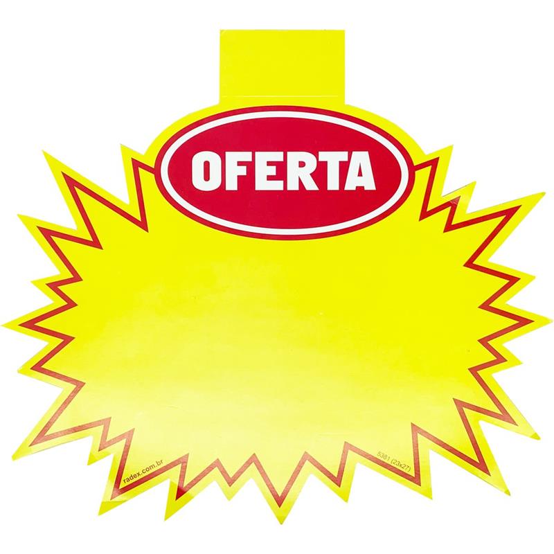 CARTAZ PARA MARCAÇÃO SPLASH OFERTA AMARELO 23X27CM - RADEX PCT.C/25