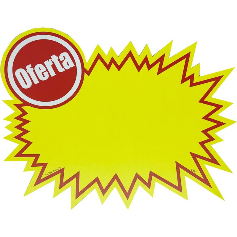 CARTAZ PARA MARCAÇÃO SPLASH OFERTA AMARELO 12X19CM - RADEX PCT.C/100