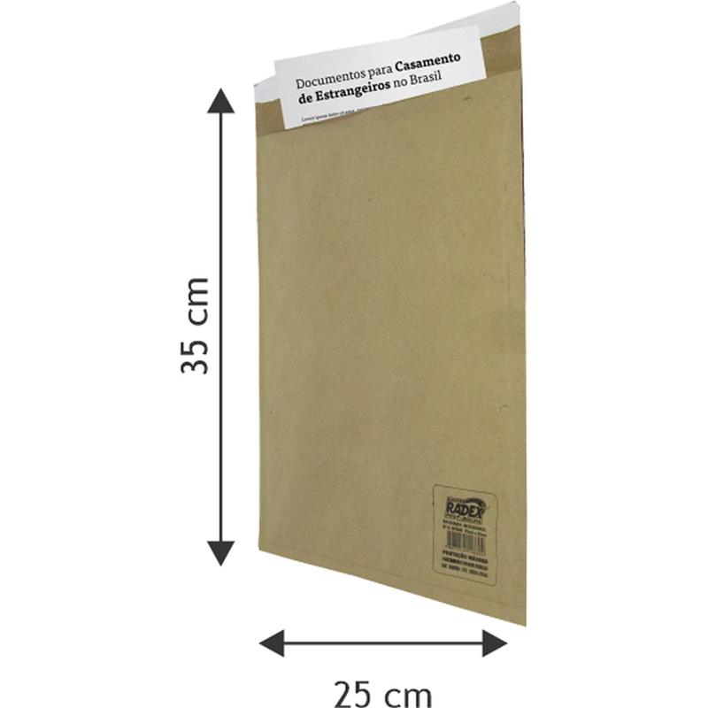 ENVELOPE BOLHA POSTBOLHA PAPEL KRAFT N8 25X35 - RADEX PCT.C/05