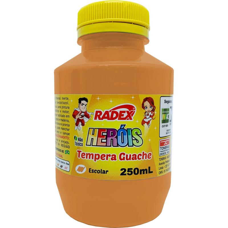 TINTA GUACHE 250 ML LARANJA - RADEX PCT.C/03