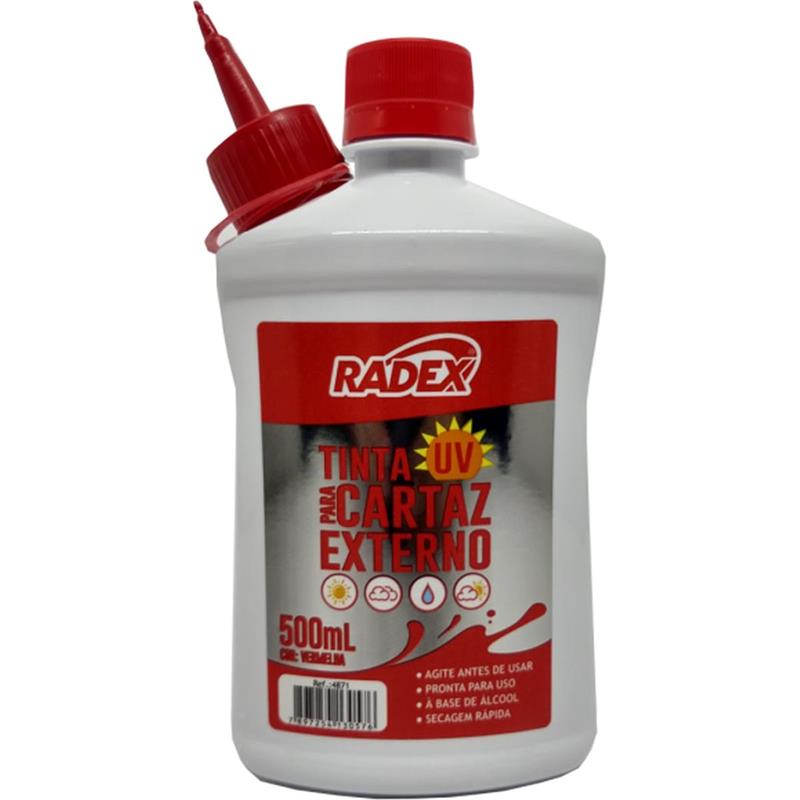 TINTA MARCADOR PERMANENTE TINTA P/CARTAZ EXTERNO 500MLVM - RADEX UNIDADE