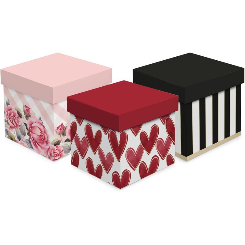CAIXA PARA PRESENTE COM TAMPA 15 CM X 15 CM X 15 CM (SORTIDO) - CROMUS PCT.C/10