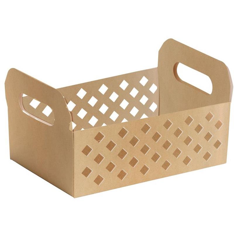 CESTA DE PAPEL CAIXOTE KRAFT P VAZADO 16 X 10 CM - CROMUS PCT.C/10