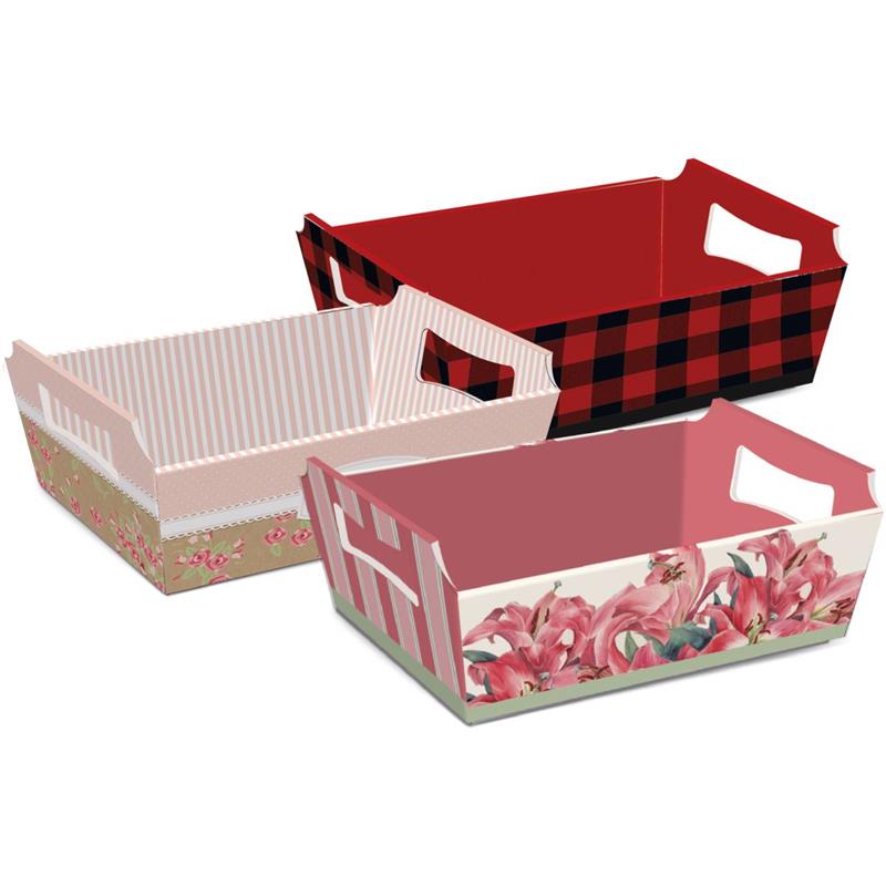 CESTA DE PAPEL SORTIDA TAM P 18X13X7,5CM - CROMUS CX.C/10