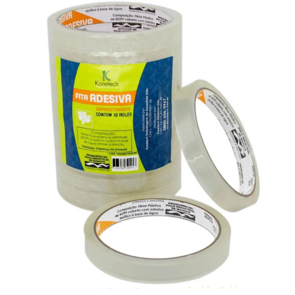 FITA ADESIVA KORETECH 12MM X 10M TRANSPARENTE UNID