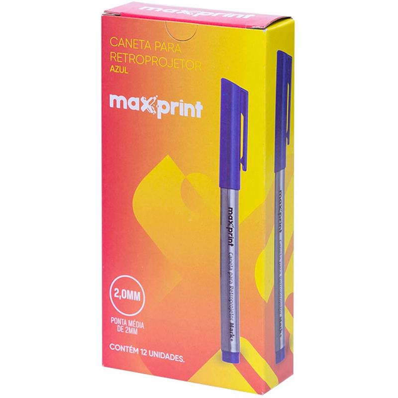 CANETA RETROPROJETOR 2,0 MM AZUL MARK MAXPRINT UNIDADE