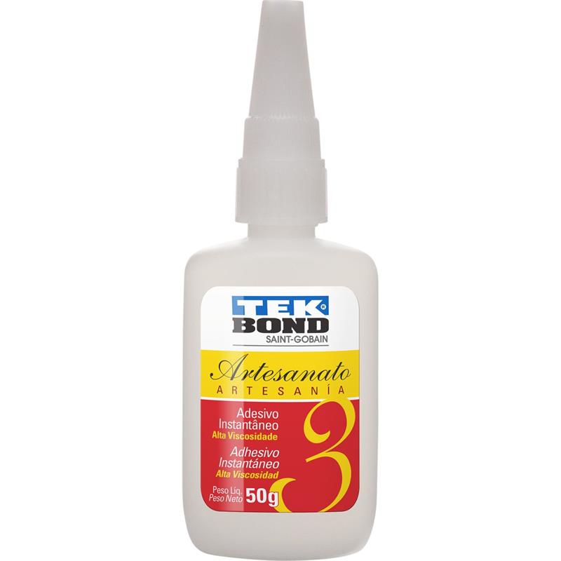 COLA (ADESIVO INSTANTÂNEO) ARTESANATO 3 50G - TEKBOND CX.C/10